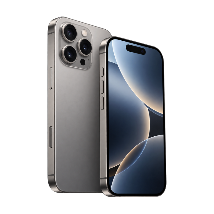 Twee smartphones, één met de achterkant en de camera’s naar voren, één met het scherm.